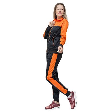 Women's 2-Piece Tracksuit Fashionary Full Track Jacket & Jogger Track pants Jumpsuit