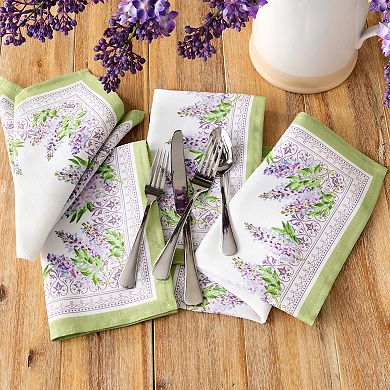 Lilac Garden Floral Spring/Summer Dinner Napkins, Set of 4