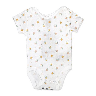 Home Grown Baby 100% Organic Cotton 3 Piece Girls Peaches Layette Set