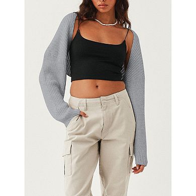 Cardigan Shrugs for Women Bolero Long Batwing Sleeve Sweaters Open Front Casual Knitted Sweaters