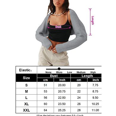 Cardigan Shrugs for Women Bolero Long Batwing Sleeve Sweaters Open Front Casual Knitted Sweaters