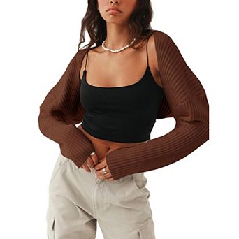 Cardigan Shrugs for Women Bolero Long Batwing Sleeve Sweaters Open Front Casual Knitted Sweaters