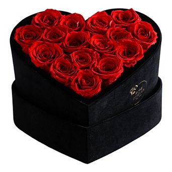 16 Roses Heart-Shaped Box