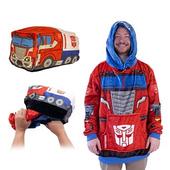 Unisex Transformers Optimus Prime Adult Snugible Blanket Hoodie & Pillow