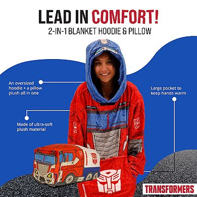 Transformers Optimus Prime Hoodie Blanket Adult Snugible