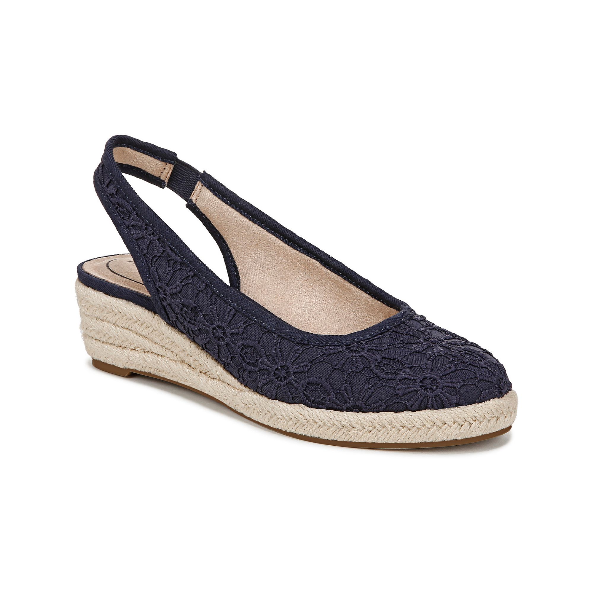 LifeStride Kayden Womens Espadrille Singback Shoes, Size: 6, Blue Fabric
