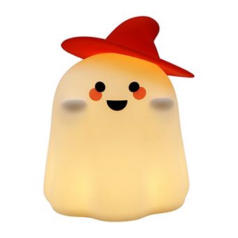 Celebrate Together™ Halloween Rechargeable Silicone Ghost with Witch Hat Glow Lamp Table Decor
