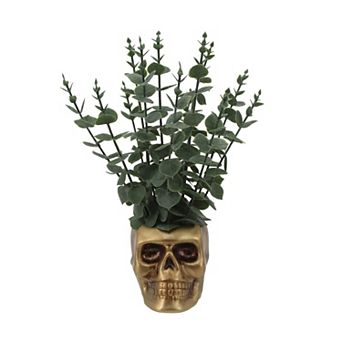 Celebrate Together™ Skull Potted Eucalyptus Botanical Table Decor