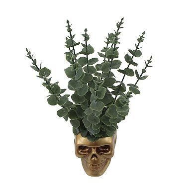 Celebrate Together™ Skull Potted Eucalyptus Botanical Table Decor