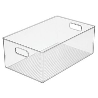 iDesign Large Plastic Bathroom Storage Bin with Handles - Clear