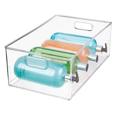 iDesign Large Plastic Bathroom Storage Bin with Handles - Clear