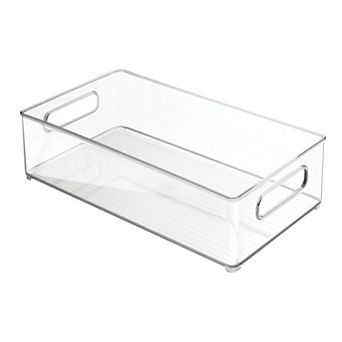 iDesign Stackable Bathroom Storage Bin with Handles – Linus Collection - Clear