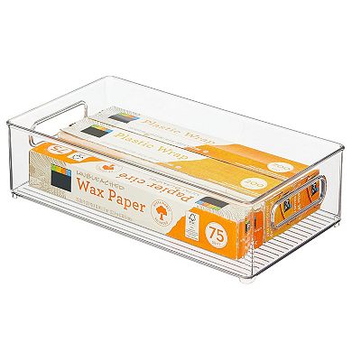 iDesign Stackable Bathroom Storage Bin with Handles – Linus Collection - Clear