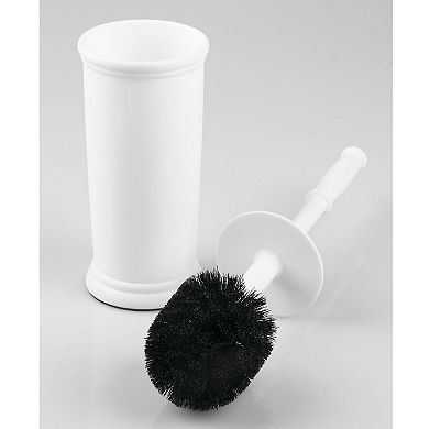 iDesign Kent Toilet Bowl Brush and Holder for Bathroom Storage - White