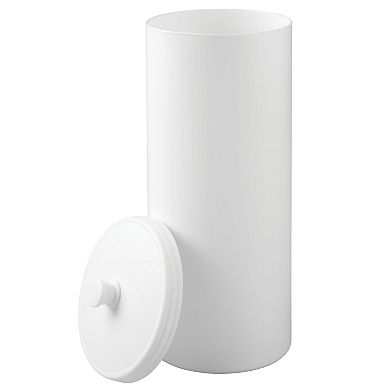 iDesign Kent Free Standing Toilet Paper Roll Holder for Bathroom Storage - White