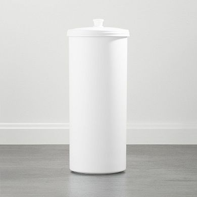 iDesign Kent Free Standing Toilet Paper Roll Holder for Bathroom Storage - White