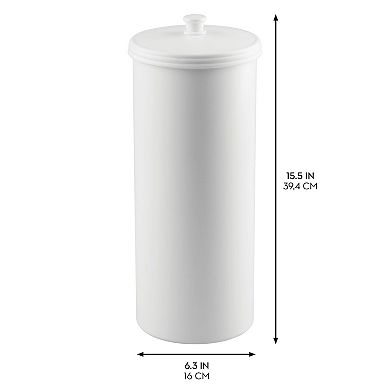 iDesign Kent Free Standing Toilet Paper Roll Holder for Bathroom Storage - White