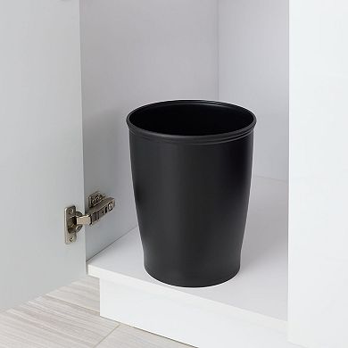 iDesign Kent Wastebasket Trash Can for Bathroom, Kitchen, Office - Black