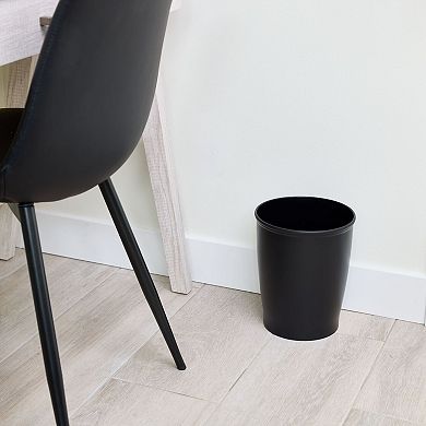 iDesign Kent Wastebasket Trash Can for Bathroom, Kitchen, Office - Black