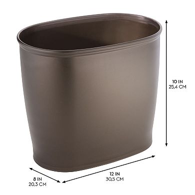 iDesign Small Oval Plastic Bathroom Trash Can - Bronze