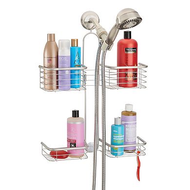 iDesign Hanging Handheld Shower Hose Caddy - Storage for Shampoo, Conditioner, or Body Wash - Satin