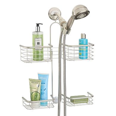 iDesign Hanging Handheld Shower Hose Caddy - Storage for Shampoo, Conditioner, or Body Wash - Satin
