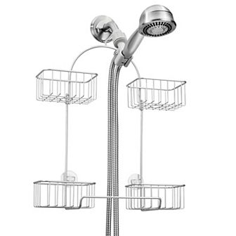 iDesign Hanging Handheld Shower Hose Caddy - Storage for Shampoo, Conditioner, or Body Wash - Chrome