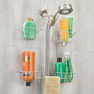 iDesign Hanging Handheld Shower Hose Caddy - Storage for Shampoo, Conditioner, or Body Wash - Chrome