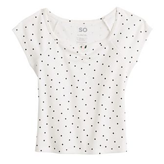 Girls 6-20 SO® Essential Cinch Front Short Sleeve Top in Regular & Plus Size