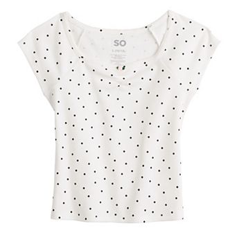 Girls 6-20 SO® Essential Cinch Front Short Sleeve Top in Regular & Plus Size