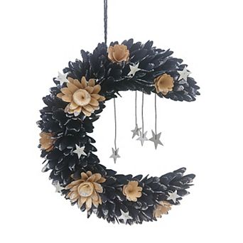 Celebrate Together™ Halloween Moon-Shaped Wood Curl Wreath