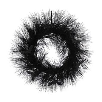 Celebrate Together™ Halloween LED Artificial Black Pine with Bats Wreath