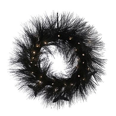 Celebrate Together™ Halloween LED Artificial Black Pine with Bats Wreath