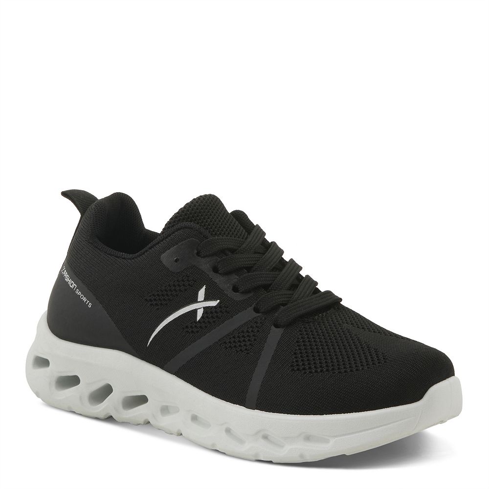 Flexus Leather and Canvas Sneakers for Women with Contrast Color Detail main image 1