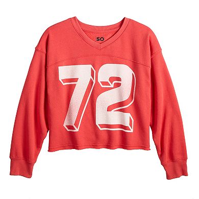 Girls 6-20 SO® Long Sleeve Varsity Sweatshirt in Regular & Plus Sizes