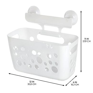 iDesign Bubbles Basket the Perfect Tub Organizer for Joyful Splashes, White