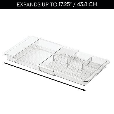 iDesign Expandable Desk Drawer Organizer - Clarity Collection – Set of 2- Clear