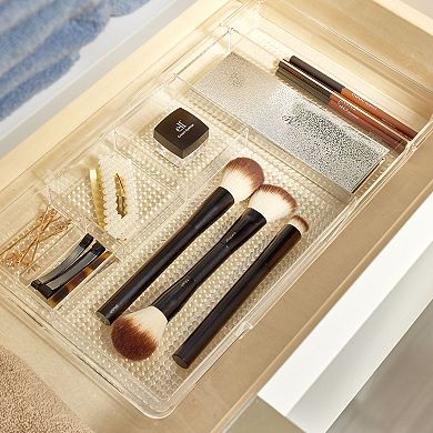 iDesign Expandable Desk Drawer Organizer - Clarity Collection – Set of 2- Clear