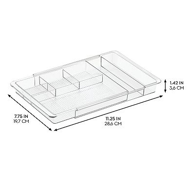 iDesign Expandable Desk Drawer Organizer - Clarity Collection – Set of 2- Clear