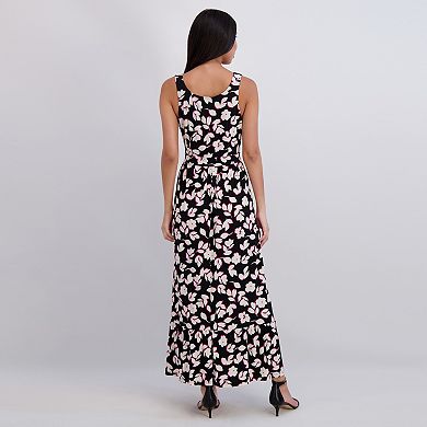 Women's London Times Scoop Neck Inset Waist Maxi Dress