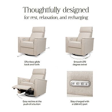 Namesake Willa Plus Power Glider Recliner With Power Headrest