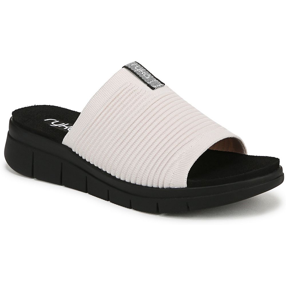 Ryka Cushioned Footbed Rubber Slide Sandals in Black