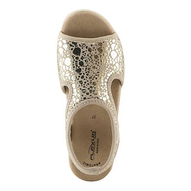 Flexus Nyaman-Crackle Women's Ankle Strap Sandals