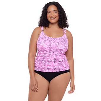 Plus Size Bal Harbour Ring Tankini Swim Top