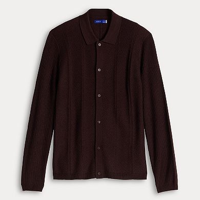 Men's Apt. 9® Diagonal Stitch Full-Button Sweater