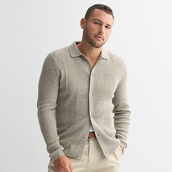 Men's Apt. 9® Diagonal Stitch Full-Button Sweater