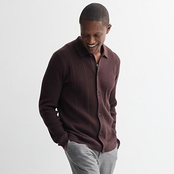 Men's Apt. 9® Diagonal Stitch Full-Button Sweater