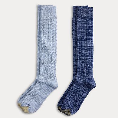 Women's GOLDTOE® 2-Pack Cable Knit High Knee Socks