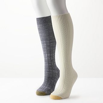 Women's GOLDTOE® 2-Pack Cable Knit High Knee Socks