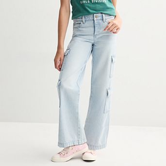Girls 6-20 SO® Mid Rise Cargo Wide Leg Jeans in Regular & Plus Sizes